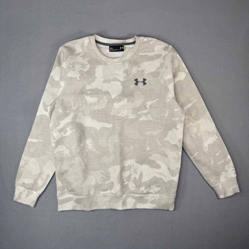 Under Armour Sweatshirt Large Grey Camo Storm Fleece Gorpcore Mens Crewneck